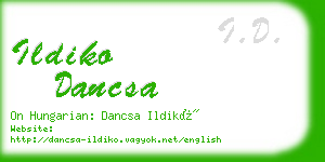 ildiko dancsa business card